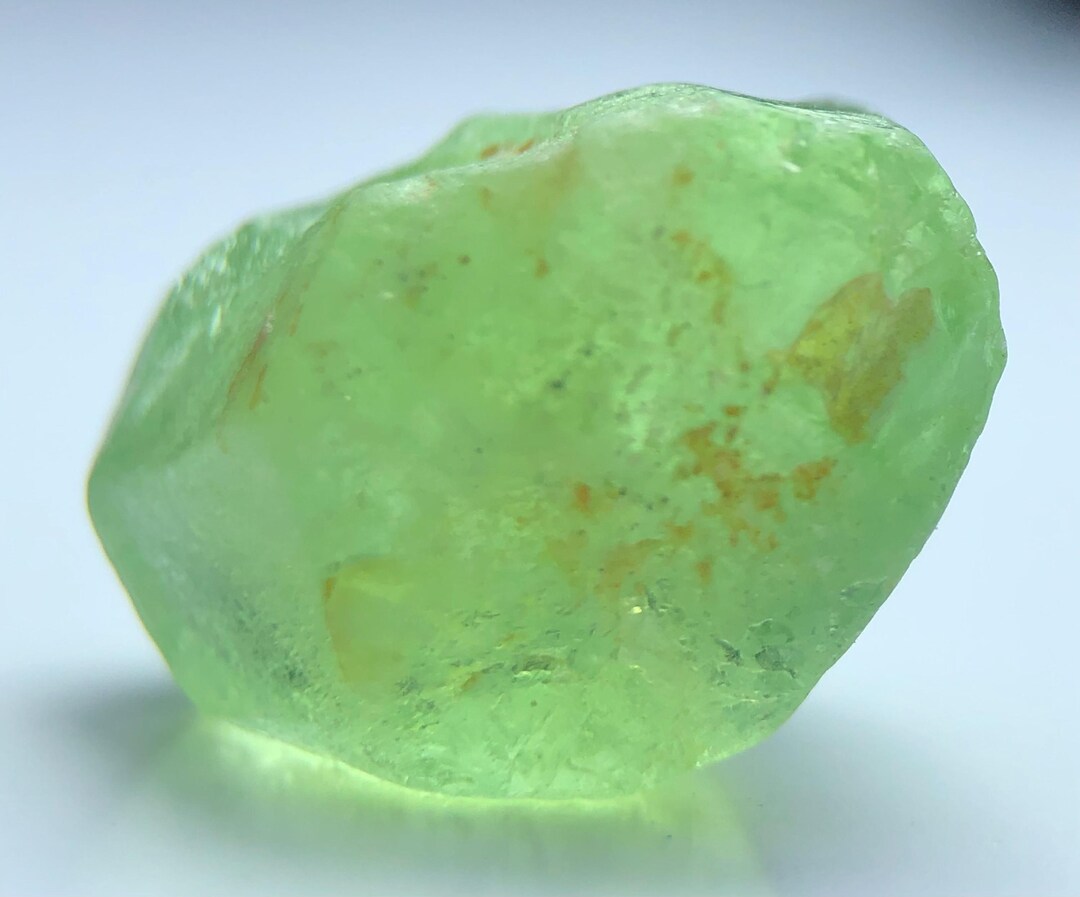 Peridot Ranunculus 15.20 Ct Facet Rough Natural Peridot From Pakistan. Clarity Wise Slight ...