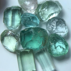 Facet grade rough Beautiful Natural Jewelry Size Tourmaline from Afghanistan. 10.52 Ct Almost Clean lot.