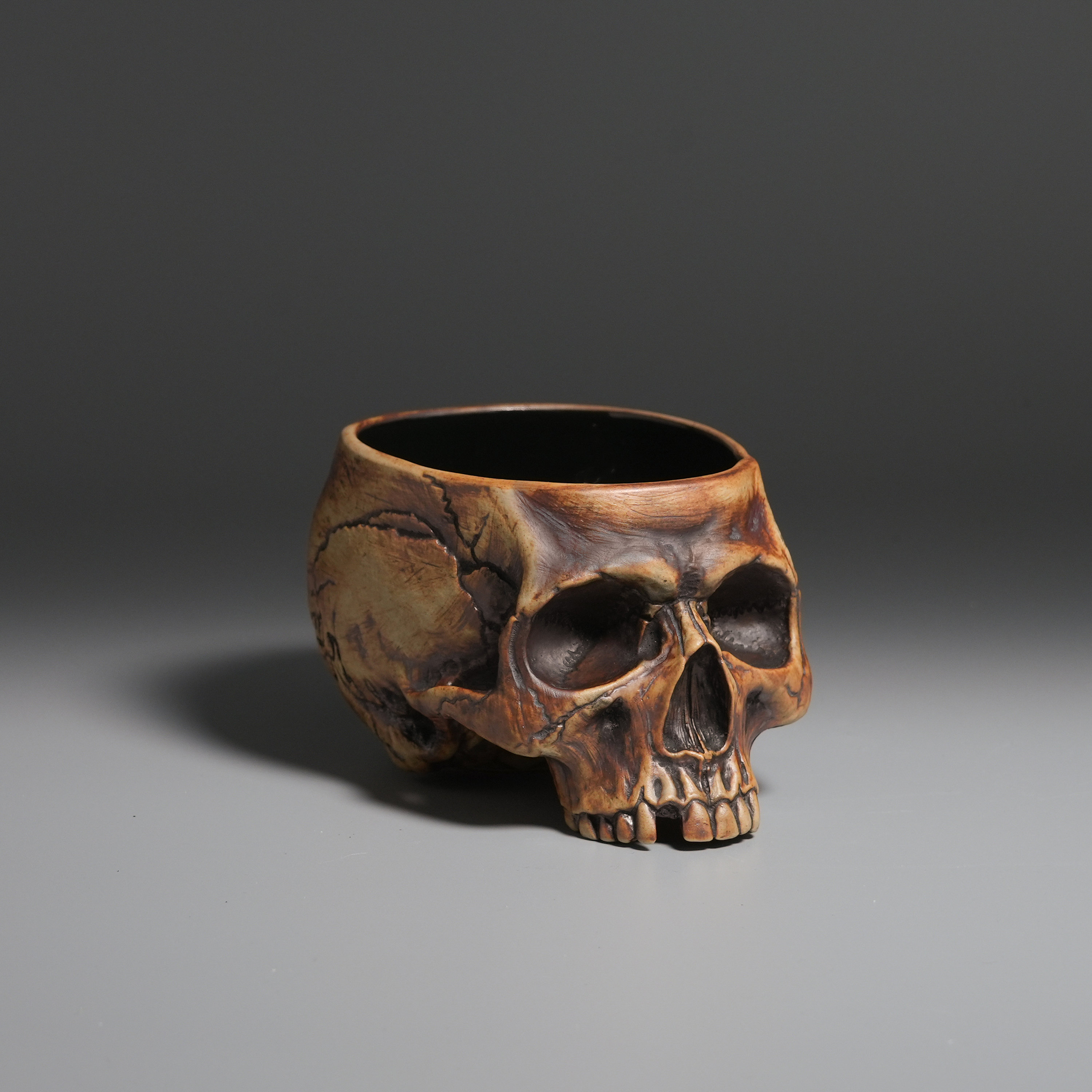 Creature Cups 12 Oz SKULL Cup Mug, Figural Surprise Skull Inside, Black  With White Inside, 3.5 