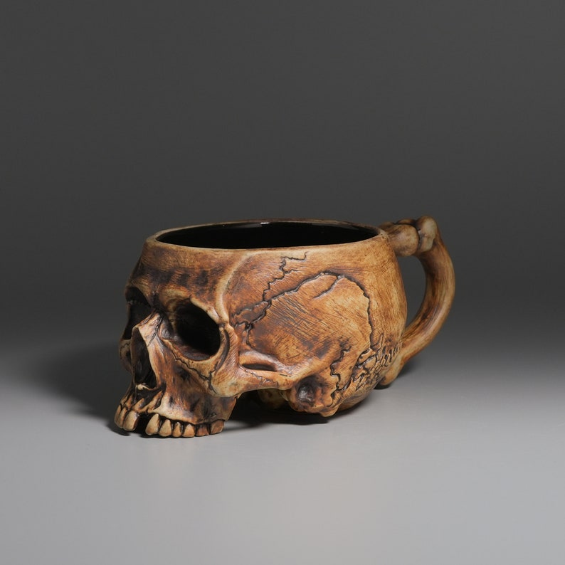 Memento Mori Skull Mug 12oz With Handle image 1