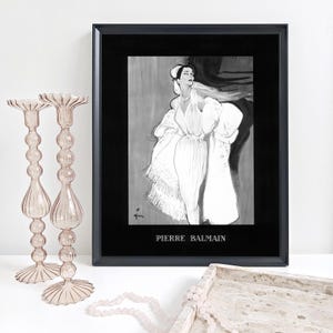 Pierre Balmain White Dress by René Gruau 1953, Fashion Illustration, Fashion Art, 16x20 Inch Print, Vintage Fashion Print, 1950s Fashion