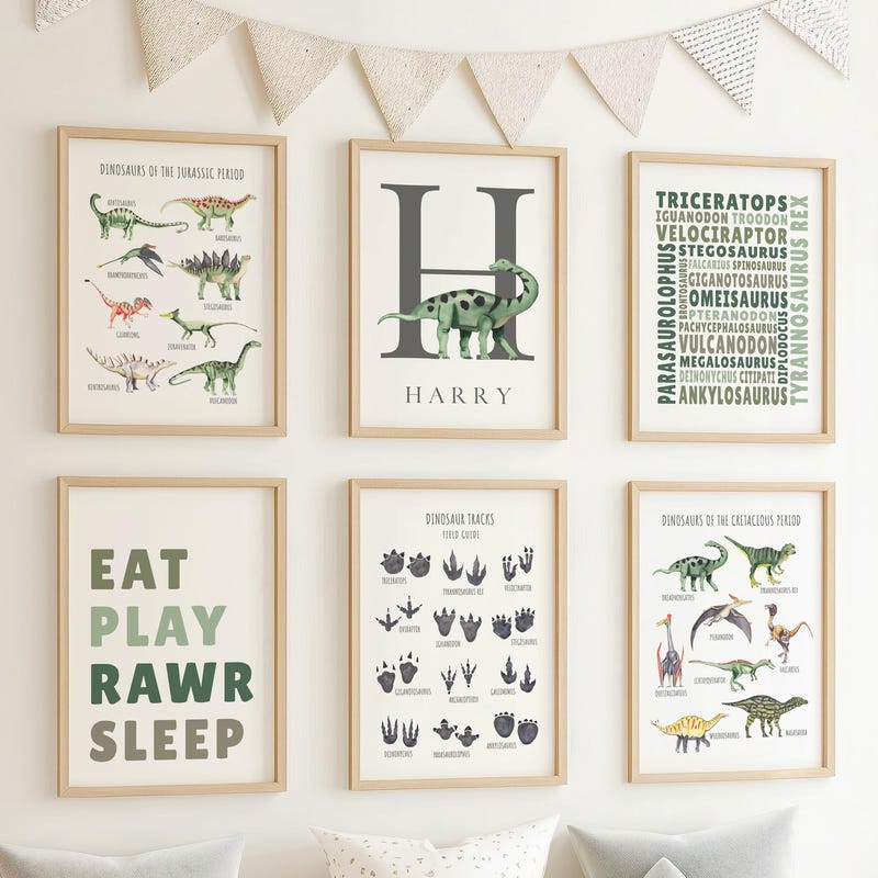 Vertical Dino Wall Art Etsy