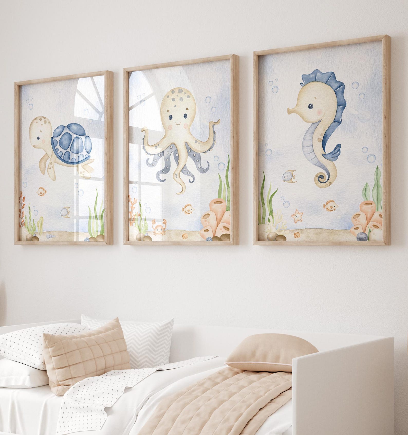 Sea Animals Nursery Wall Art Boy, Printable Ocean Animals Room Decor ...