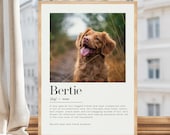 Personalized Gift for Dog Owner, Dog Definition Art with Photo, Printable Pet Artwork, 32A