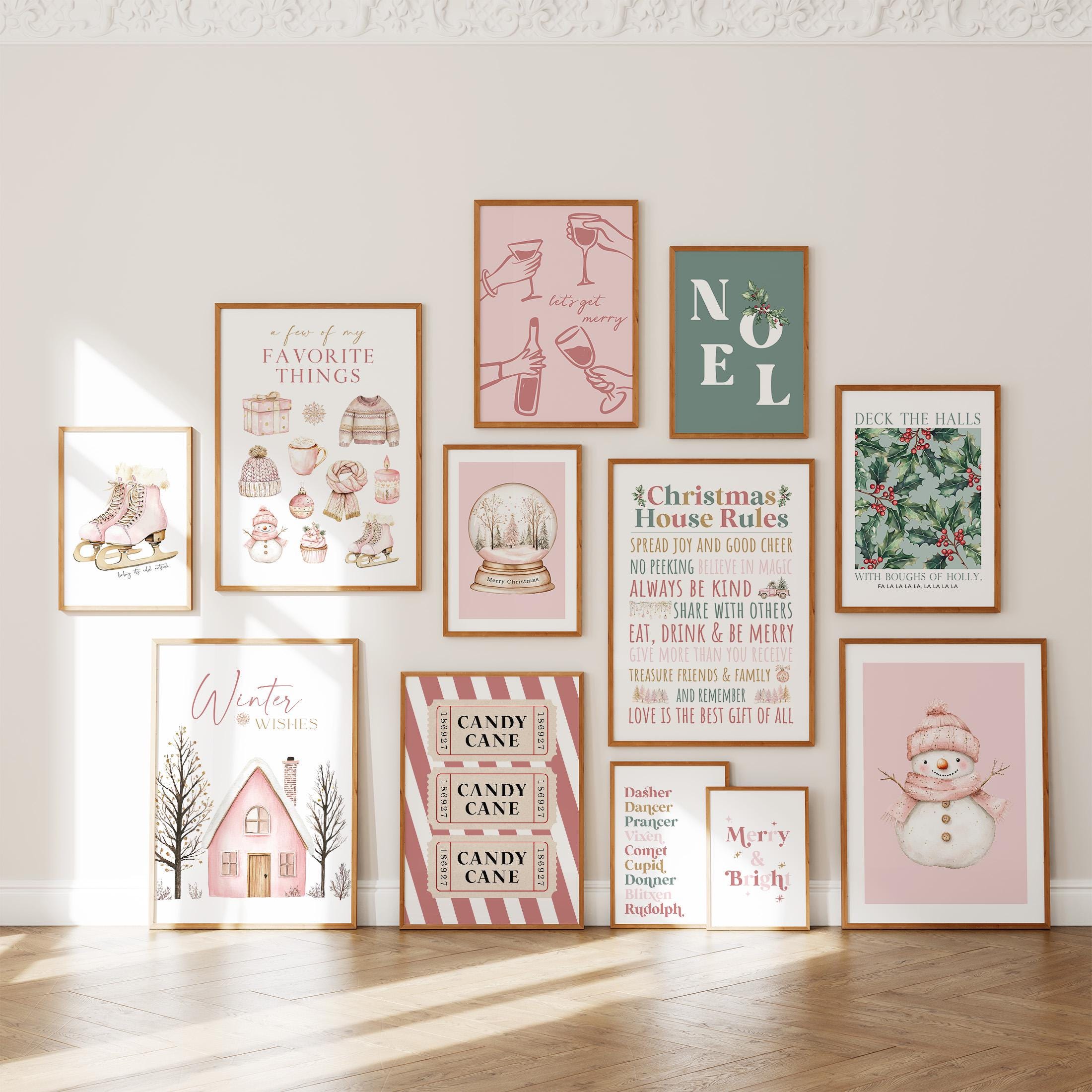 Pink Green Gold Art - Etsy