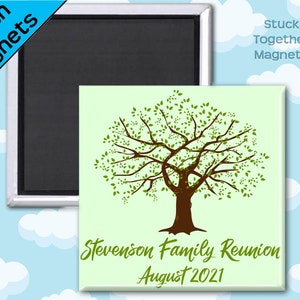 Family Reunion Favor Magnets Family Tree 2 Inch Square Magnets Personalized Favors image 3