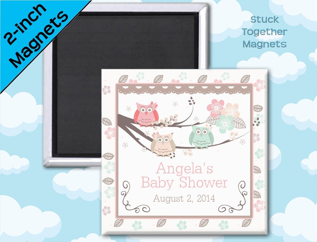 Owl Baby Shower Favors 2 Inch Squares Set of 10 Etsy