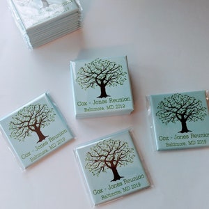 Family Reunion Favor Magnets Family Tree 2 Inch Square Magnets Personalized Favors image 5