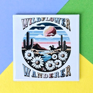 Happy Little Magnet - Windflower Wanderer - 2 Inch Square Magnet - Southwest - Gift Magnet