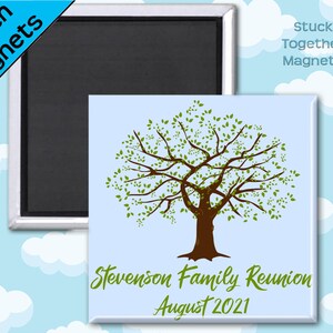 Family Reunion Favor Magnets Family Tree 2 Inch Square Magnets Personalized Favors image 2