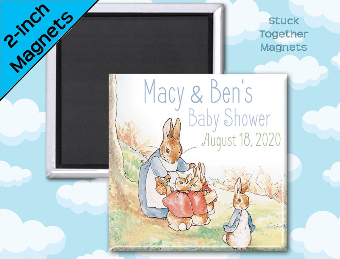 Peter Rabbit Baby Shower Magnet Favors 2 Inch Square Magnets - Etsy