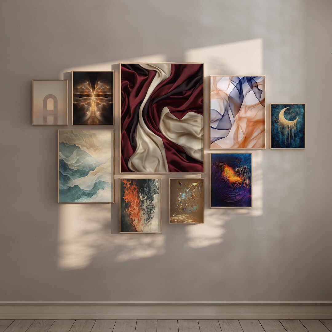 Energy Wall Graphics Ethereal Energy Wall Art Set of 9 | Abstract Printable Art Bundle ...