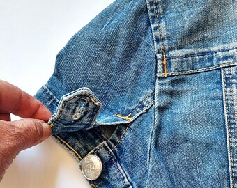 Vintage Esprit Denim Jacket Blue Wash Jean Top Cropped Short