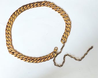Vintage Golden Metal Chain Link Belt: 80s-90s Adjustable  display picture 1