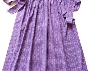 Vintage Dirndl Bavarian Apron Lavender Purple Floral Pattern German Octoberfest Half Apron for Bavarian Trachten Folk Women Dress Vintage