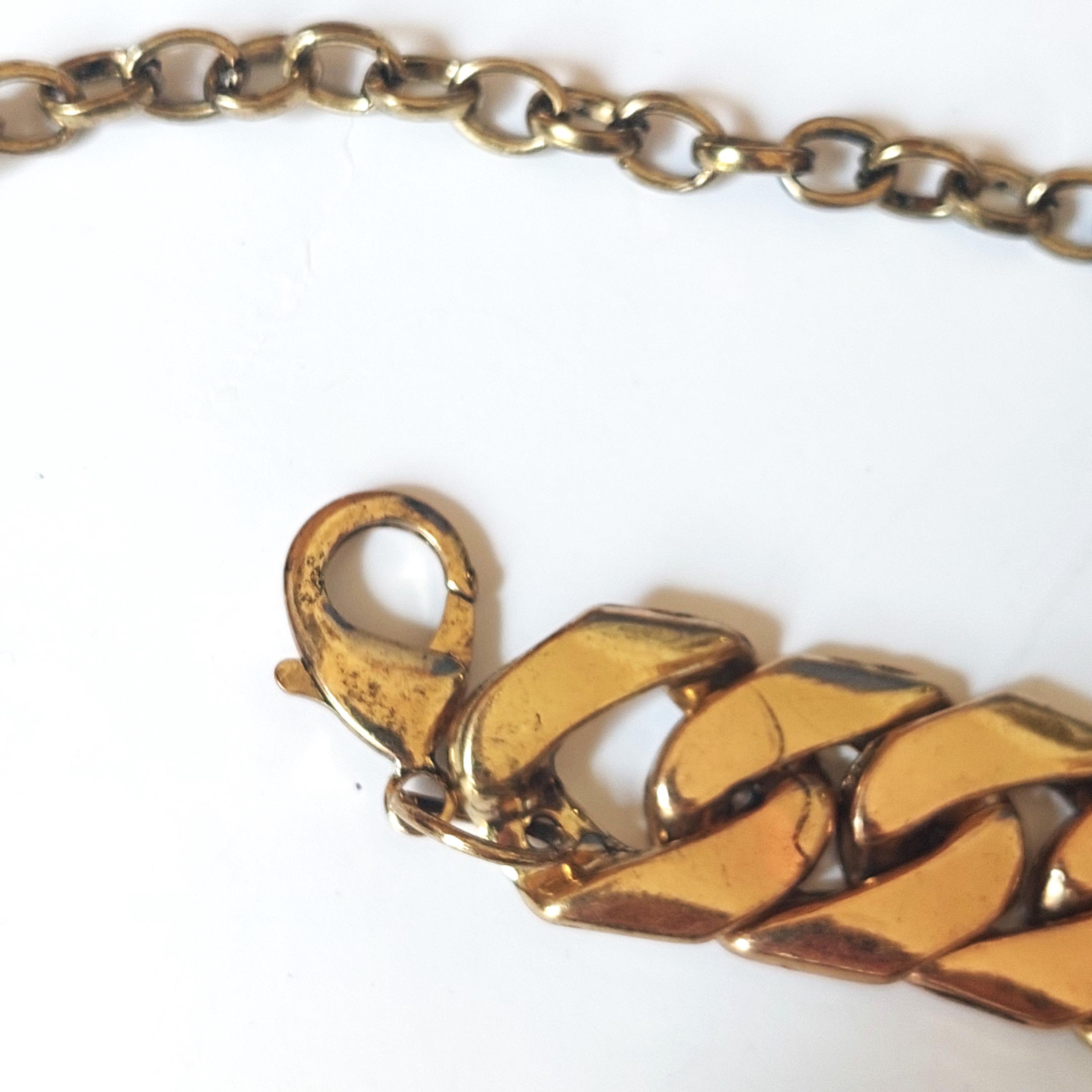Vintage Golden Metal Chain Link Belt: 80s-90s Adjustable 