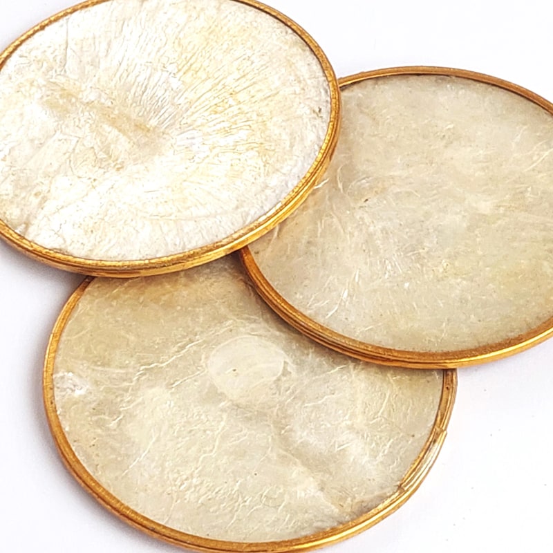 Shell Rim Coasters Capiz Shells Coasters - Etsy