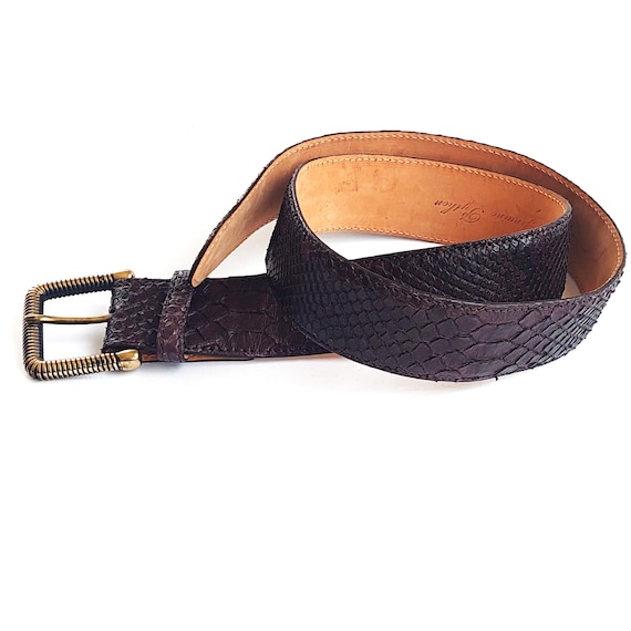 Vintage Brown Reptile Snakeskin Belt Made in Italy by Lua  display picture 1