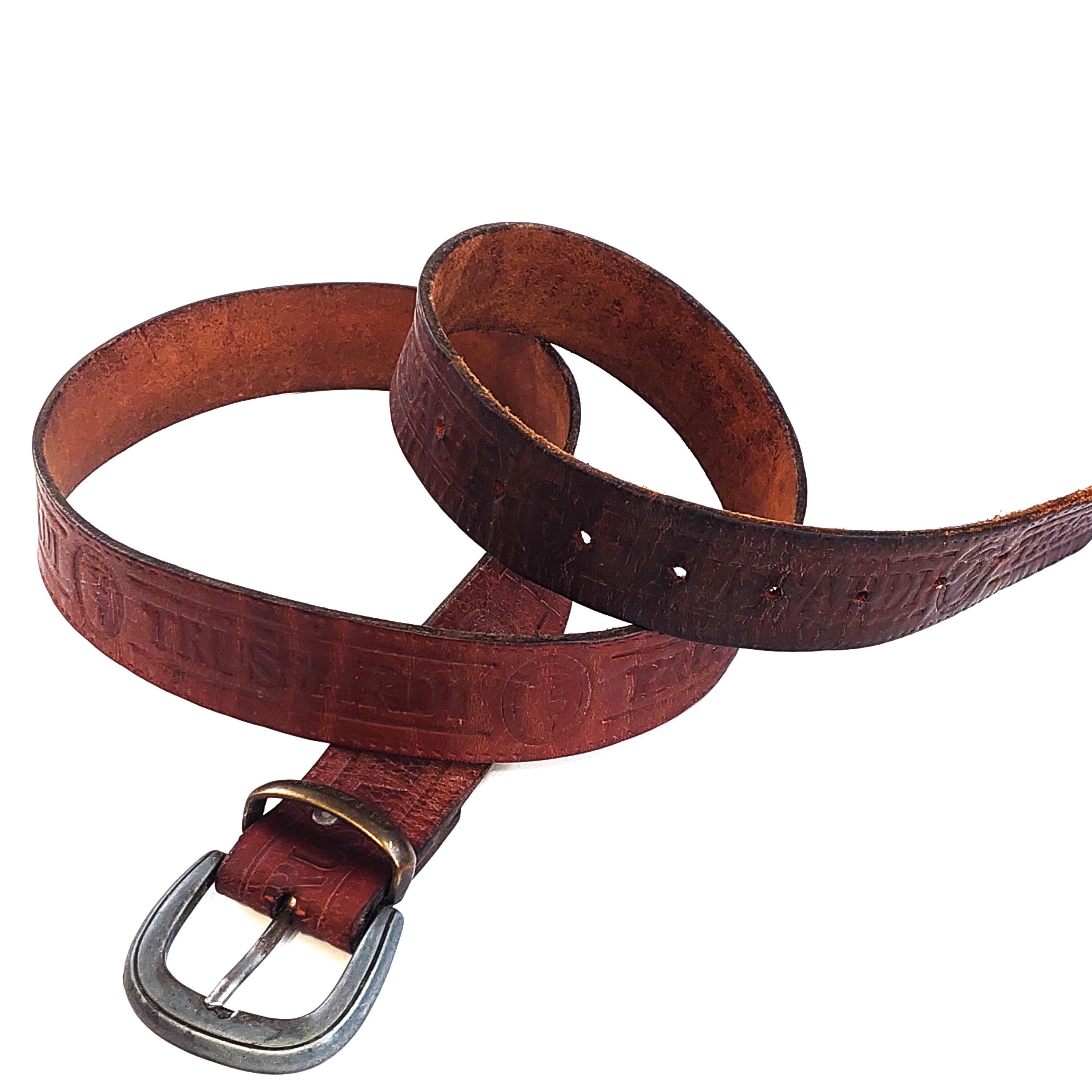 Trussardi vintage Leather Belt with Crystal-Embellished Buckle Trussardi Leather Belt - Etsy main image 2