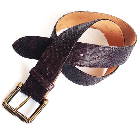 Vintage Brown Reptile Snakeskin Belt Made in Italy by Lua  display picture 1