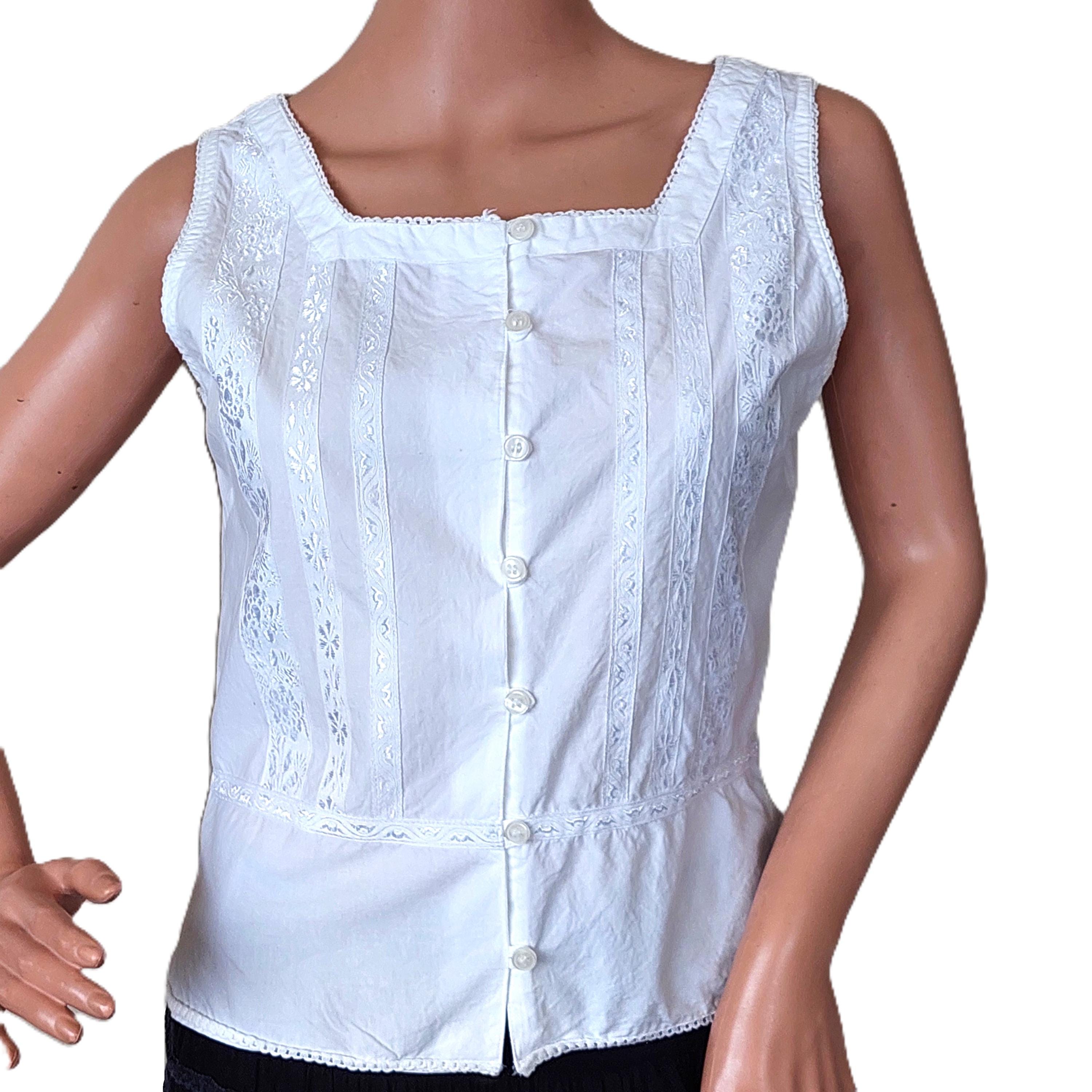 White Cotton Vintage Camisole - Etsy Canada
