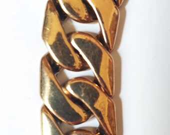 Vintage Golden Metal Chain Link Belt: 80s-90s Adjustable  display picture 2
