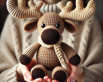 Moose Crochet Pattern - Amigurumi Plushie PDF, DIY Stuffed Animal, Crochet Toy Tutorial, Woodland Animal Crochet, Beginner-Friendly Pattern