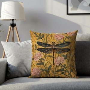 Libellen gewebte Kissen, Vintage Blumen Kissenbezug, William Morris Kissenbezug, Libellendekor, William Morris Dekor