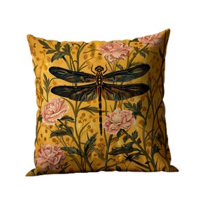 Libellenkissen, Vintage Blumenkissenbezug, William Morris Kissenbezug, Libellendekor, William Morris Decor