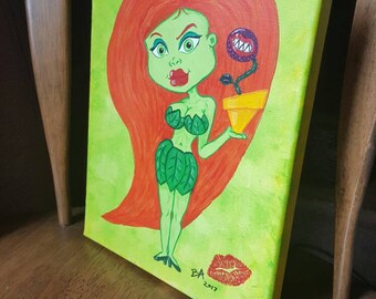 Poison Ivy fan art acrylic painting