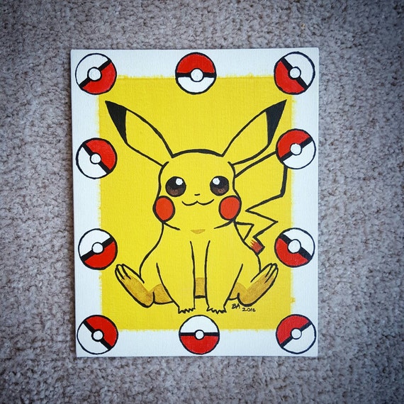 Pikachu Canvas Painting Painting Acrylic etna.com.pe