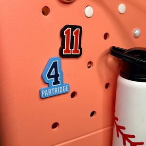 Custom Bogg Bag Charm | 3D Printed Number Tag | Personalized Sports Accessory