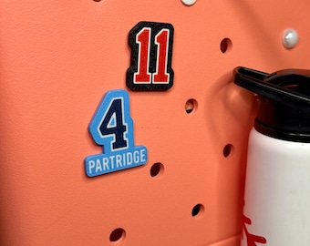 Custom Bogg Bag Charm | 3D Printed Number Tag | Personalized Sports Accessory