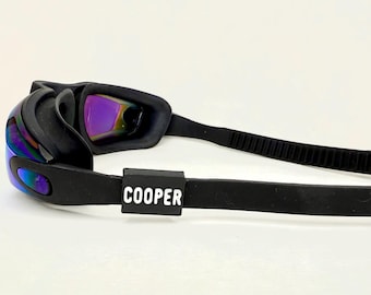 Etiqueta personalizada para gafas de natación / Clip con nombre personalizado para equipo de natación infantil