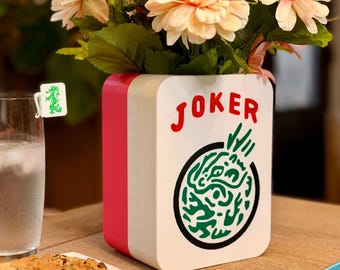 Mahjong Tile Decor | Custom Mahjong | 3D Printed Flower Vase