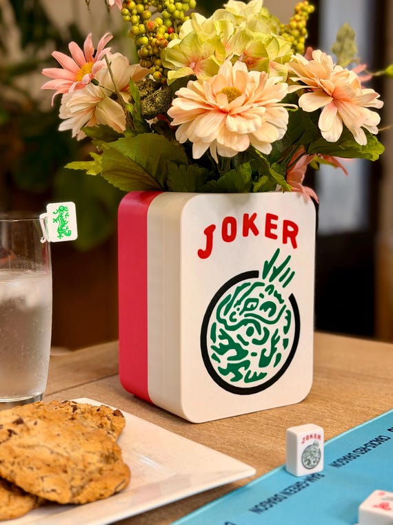 Mahjong Tile Decor | Custom Mahjong | 3D Printed Flower Vase