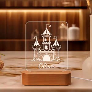 Castle Night Light for Kids, Custom Engraved Princess Castle LED Lamp, Personalized Kids Room Decor, Magical Castle Lighting, Unique Gift