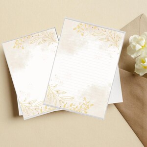 Papel de carta con detalles ORO IMPRIMIBLE en archivos PDF A4 y A5
