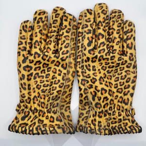 Cheetah Print Leather Gloves: Touchscreen Winter Driving Gloves
