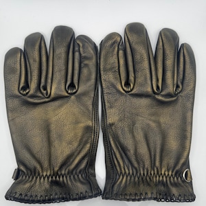 Vintage Gold Leather Gloves: Unisex Winter Motorcycle Gloves