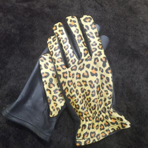 Leopard Print Leather Gloves: Handmade Cowhide Driving Gloves