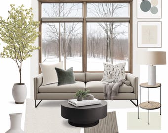 Virtual Interior Design Service: Custom Moodboard & Shopping Guide