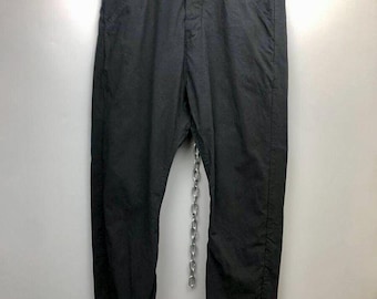 Hannes Roether zwarte avant-garde broek met knoopsluiting, maat XS