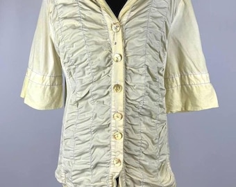 Blusa de manga corta amarilla BOTTEGA Elisa Cavaletti talla XXL-XL (0326)