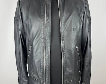 Chaqueta DIESEL L-Marton para hombre, de piel de oveja, estilo motero, talla grande