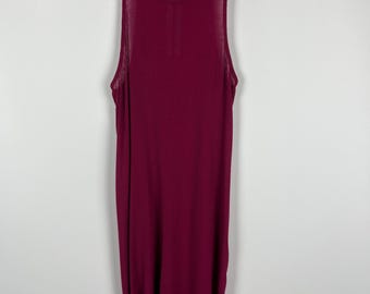 Rick Owens EDFU S / S 23 Geripptes Tank Top Burgund Größe 40