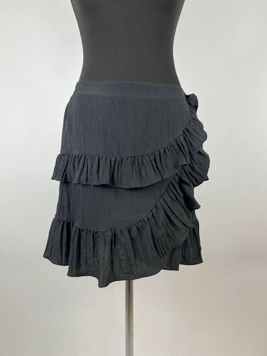 Jupe Maje Gris Foncé Motifs Géométriques - Taille 36 - État Impeccable