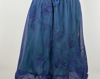 Gudrun Sjoden Blue Floral Print Skirt Size S