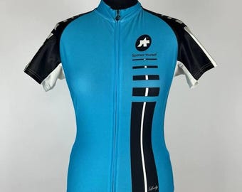 Assos Lady's Large Full Zip Jersey Women's, Blue, Short Sleeved (0301)