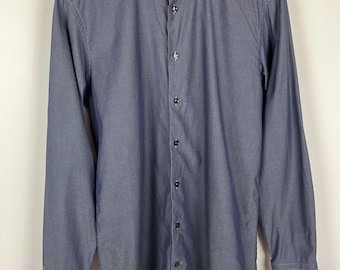 ETON slim-fit overhemd blauwgrijs microtextuur keperstof 15,75 / 40 heren